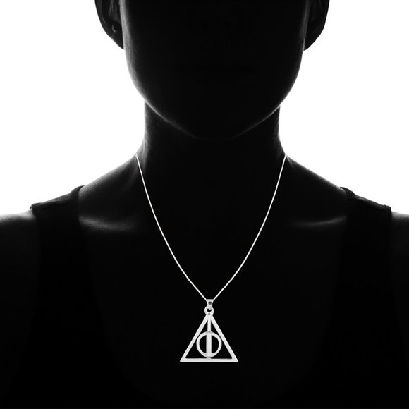 Silver Deathly Hallows Necklace, HP Inspired, Fandom Necklace, Potter Fan! - Picture 7 of 7